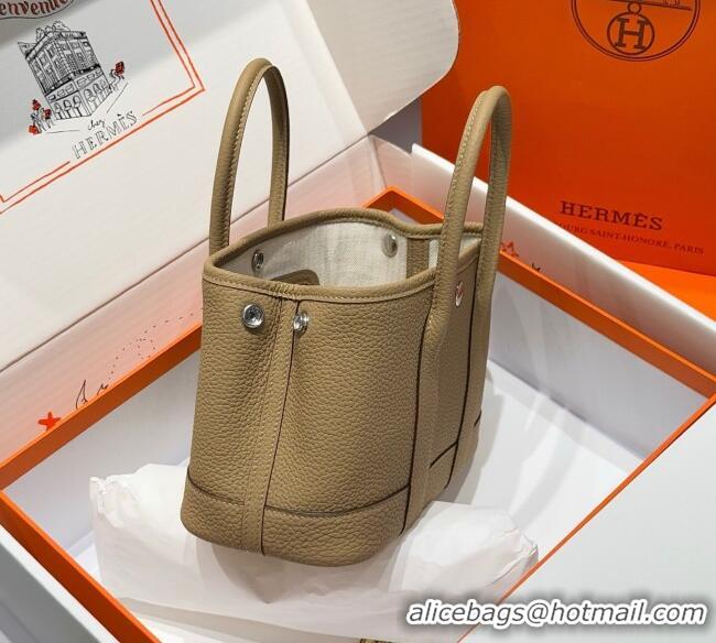 New Fashion Hermes Garden Party Mini Bag 23cm in Germany Leather H9042 Alpha Beige 2025