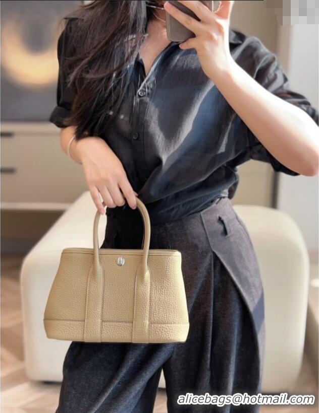 New Fashion Hermes Garden Party Mini Bag 23cm in Germany Leather H9042 Alpha Beige 2025
