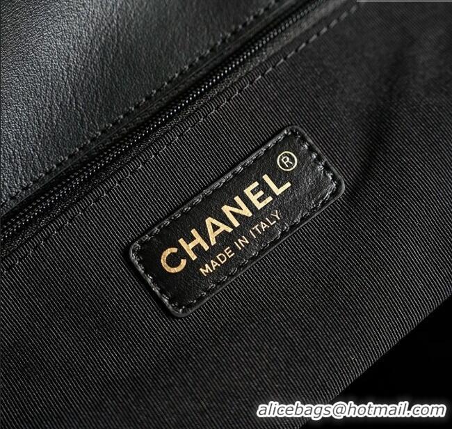 Famous Brand Chanel Lambskin Large Flap Bag With Top Handle AS5637 Black 2025