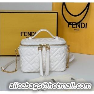 Top Grade Fendi Vanity Mini Bag in Camelia Nappa leather 8686A White 2025