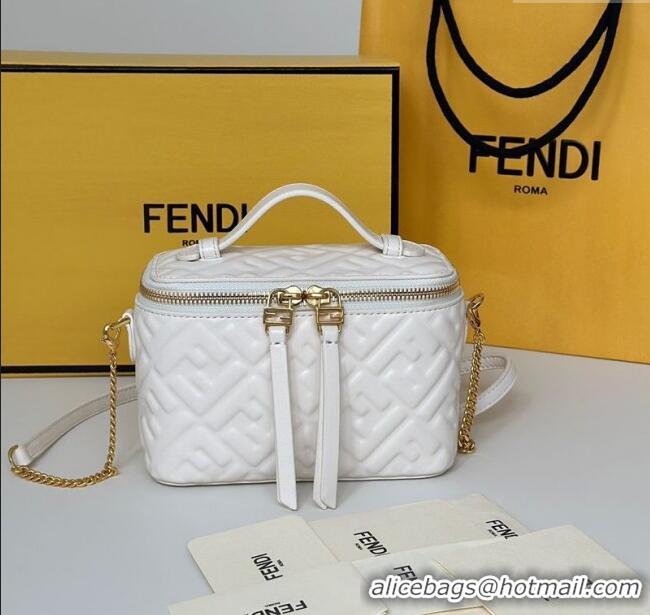 Top Grade Fendi Vanity Mini Bag in Camelia Nappa leather 8686A White 2025