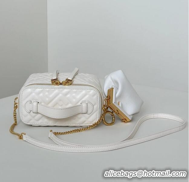 Top Grade Fendi Vanity Mini Bag in Camelia Nappa leather 8686A White 2025