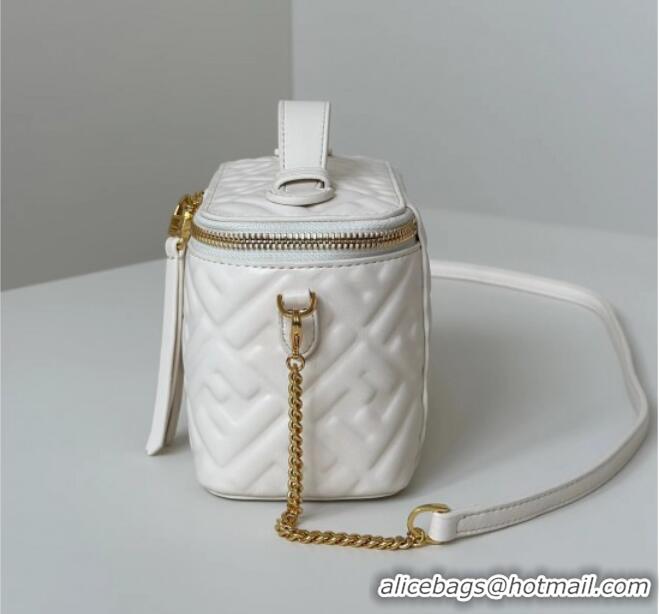 Top Grade Fendi Vanity Mini Bag in Camelia Nappa leather 8686A White 2025