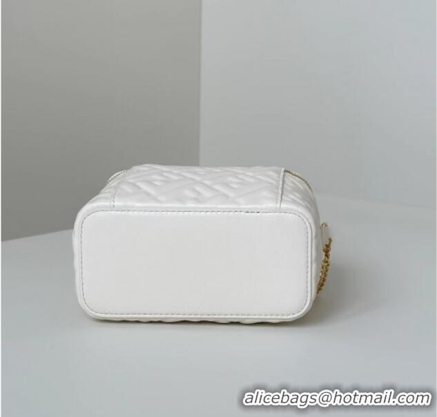 Top Grade Fendi Vanity Mini Bag in Camelia Nappa leather 8686A White 2025