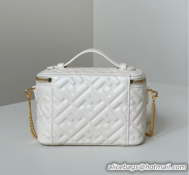 Top Grade Fendi Vanity Mini Bag in Camelia Nappa leather 8686A White 2025