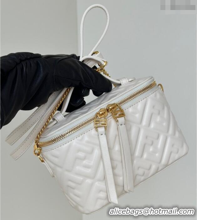 Top Grade Fendi Vanity Mini Bag in Camelia Nappa leather 8686A White 2025