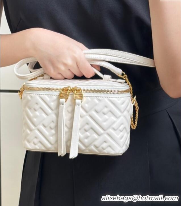 Top Grade Fendi Vanity Mini Bag in Camelia Nappa leather 8686A White 2025