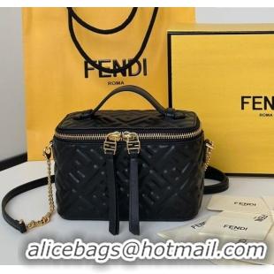 Promotional Fendi Vanity Mini Bag in Camelia Nappa leather 8686A Black 2025