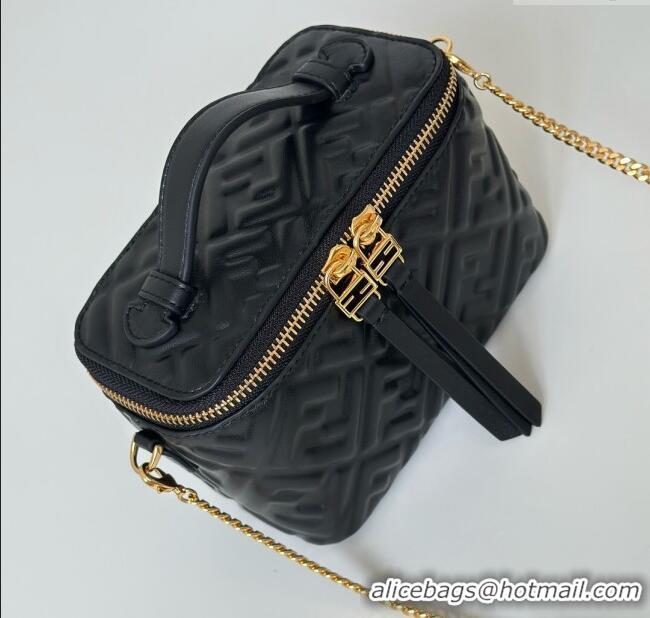 Promotional Fendi Vanity Mini Bag in Camelia Nappa leather 8686A Black 2025