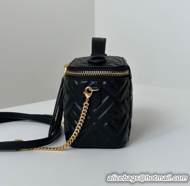 Promotional Fendi Vanity Mini Bag in Camelia Nappa leather 8686A Black 2025