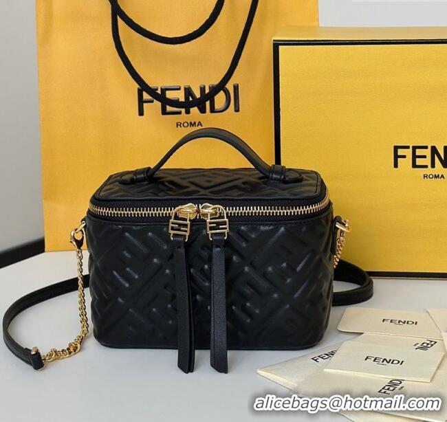 Promotional Fendi Vanity Mini Bag in Camelia Nappa leather 8686A Black 2025