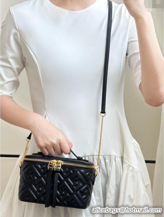 Promotional Fendi Vanity Mini Bag in Camelia Nappa leather 8686A Black 2025