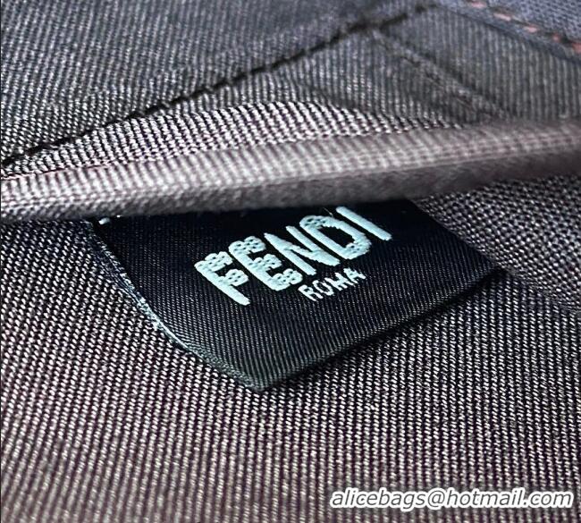 Inexpensive Fendi Vanity Mini Bag in Tobacco brown FF jacquard fabric 8686A 2025