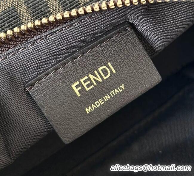 Inexpensive Fendi Vanity Mini Bag in Tobacco brown FF jacquard fabric 8686A 2025