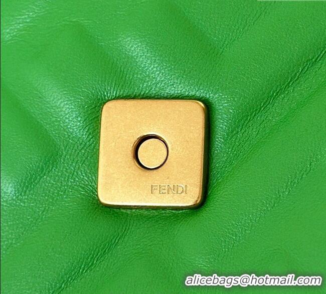Famous Brand Fendi Baguette Medium Nappa Leather Bag 0135M Green 2025