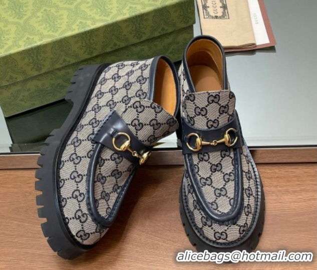 Comfortable Gucci Horsebit Ankle Boots 4.5cm in GG Canvas Grey 2025 764206