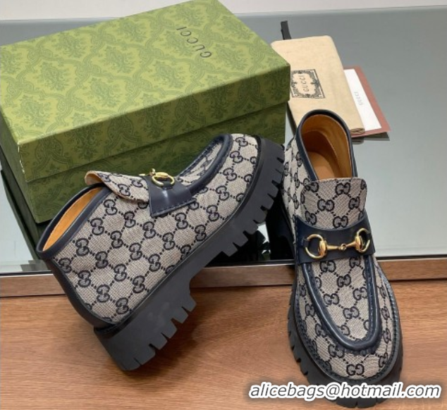 Comfortable Gucci Horsebit Ankle Boots 4.5cm in GG Canvas Grey 2025 764206