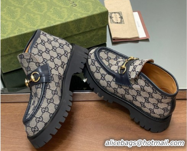 Comfortable Gucci Horsebit Ankle Boots 4.5cm in GG Canvas Grey 2025 764206