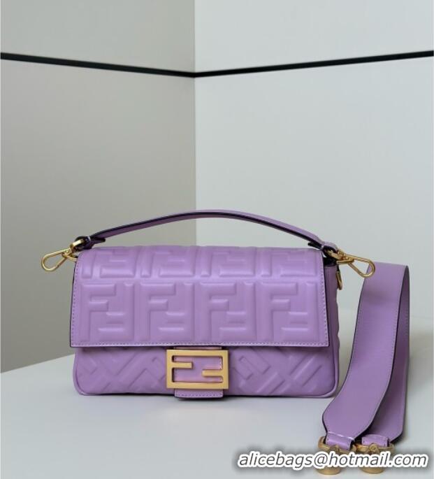 Promotional Fendi Baguette Medium Nappa Leather Bag 0135M Purple 2025