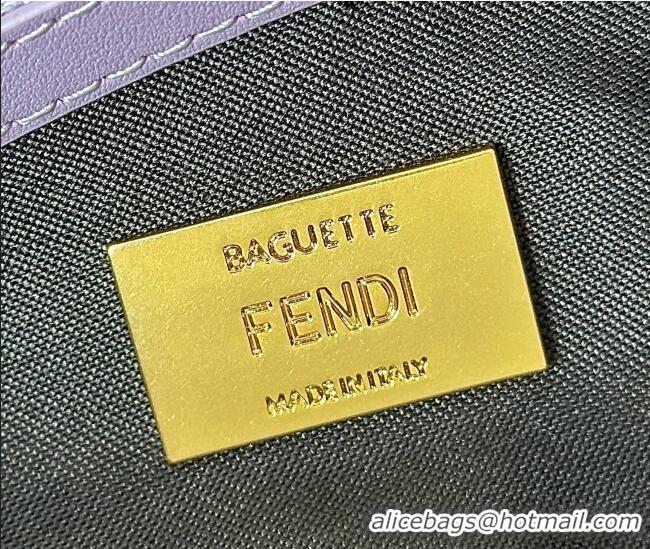 Promotional Fendi Baguette Medium Nappa Leather Bag 0135M Purple 2025