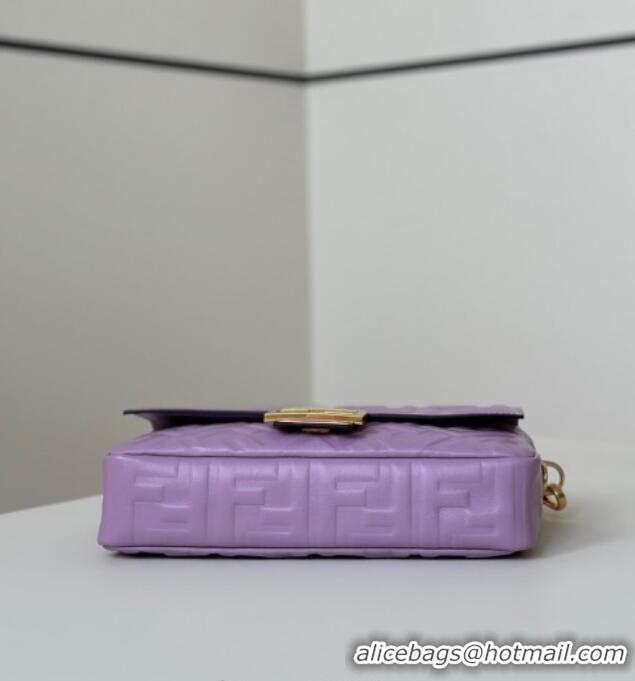 Promotional Fendi Baguette Medium Nappa Leather Bag 0135M Purple 2025
