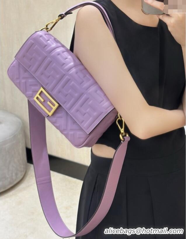 Promotional Fendi Baguette Medium Nappa Leather Bag 0135M Purple 2025