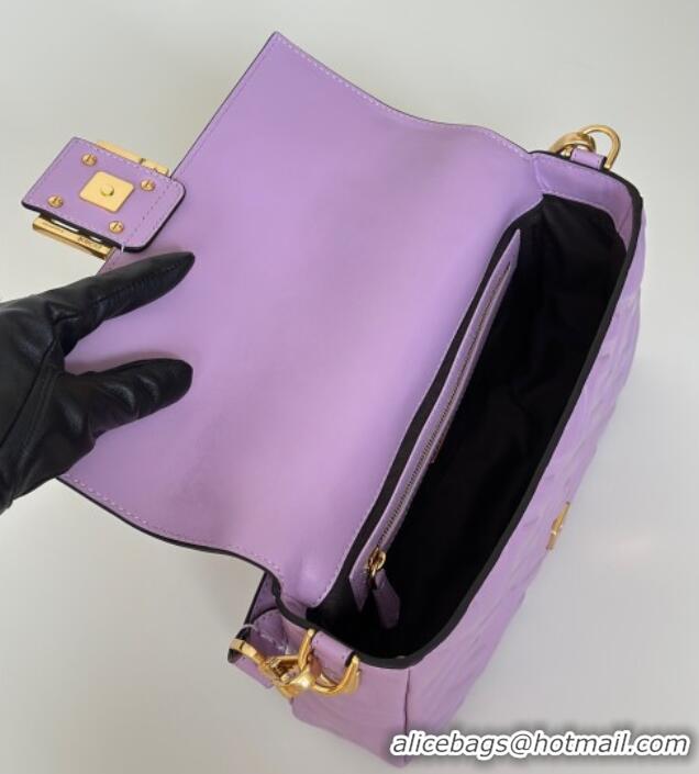 Promotional Fendi Baguette Medium Nappa Leather Bag 0135M Purple 2025
