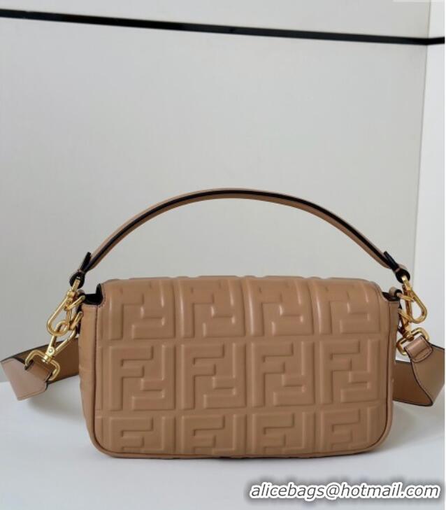 Discount Fendi Baguette Medium Nappa Leather Bag 0135M Dark Beige 2025