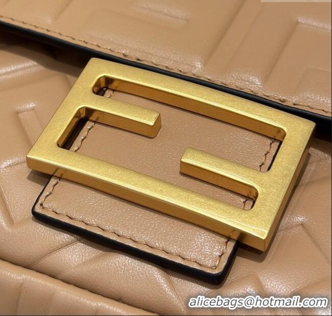 Discount Fendi Baguette Medium Nappa Leather Bag 0135M Dark Beige 2025
