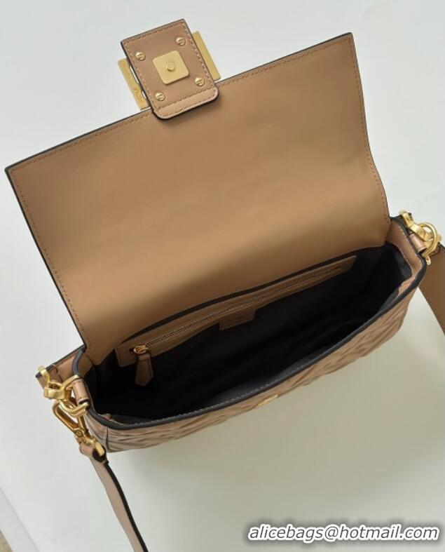 Discount Fendi Baguette Medium Nappa Leather Bag 0135M Dark Beige 2025