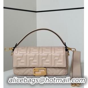 Big Discount Fendi Baguette Medium Nappa Leather Bag 0135M Nude Pink 2025