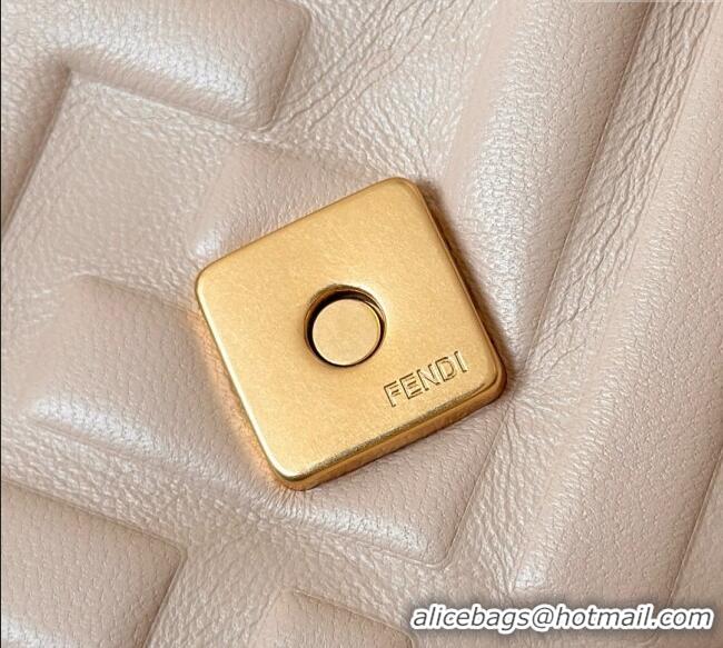 Big Discount Fendi Baguette Medium Nappa Leather Bag 0135M Nude Pink 2025