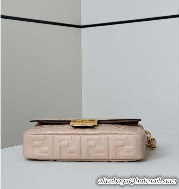 Big Discount Fendi Baguette Medium Nappa Leather Bag 0135M Nude Pink 2025