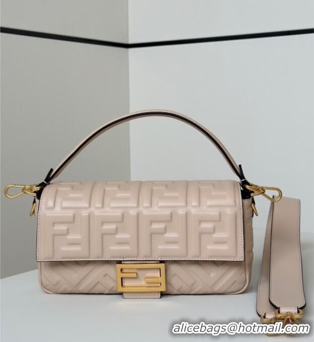Big Discount Fendi Baguette Medium Nappa Leather Bag 0135M Nude Pink 2025
