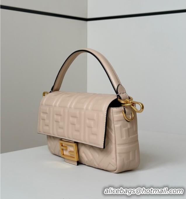 Big Discount Fendi Baguette Medium Nappa Leather Bag 0135M Nude Pink 2025