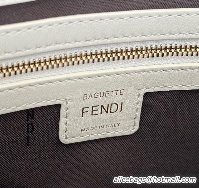 New Design Fendi Baguette Medium Nappa Leather Bag 0135M White 2025