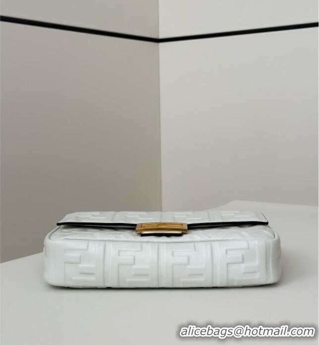 New Design Fendi Baguette Medium Nappa Leather Bag 0135M White 2025