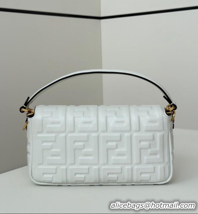 New Design Fendi Baguette Medium Nappa Leather Bag 0135M White 2025