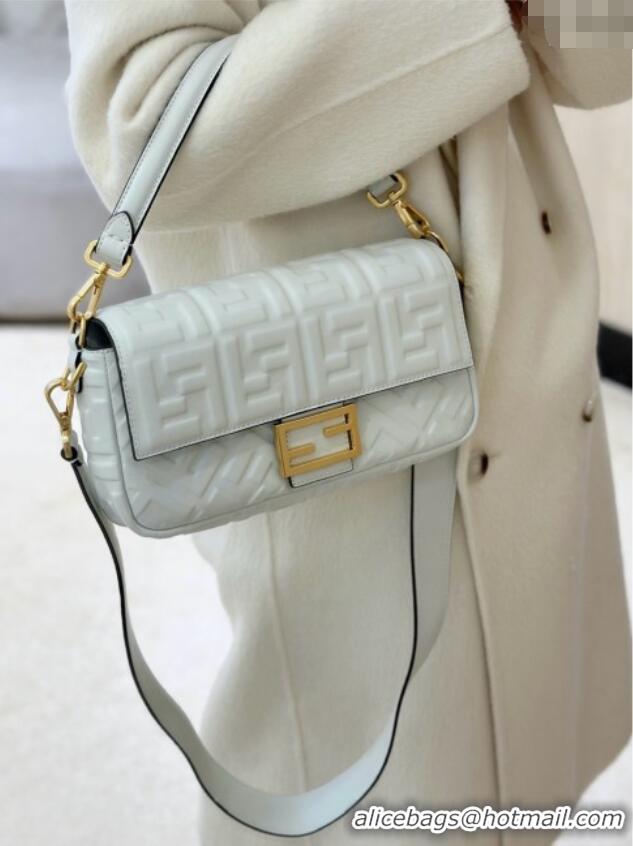 New Design Fendi Baguette Medium Nappa Leather Bag 0135M White 2025