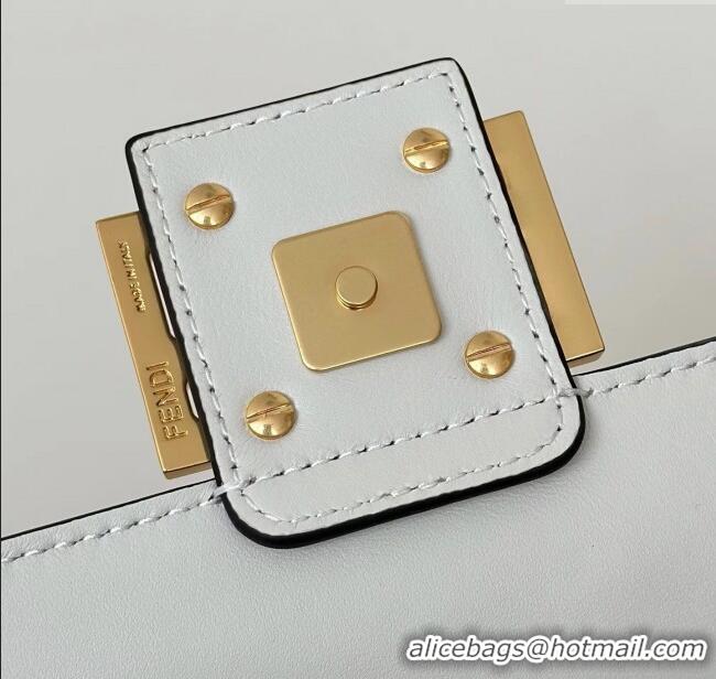 New Design Fendi Baguette Medium Nappa Leather Bag 0135M White 2025