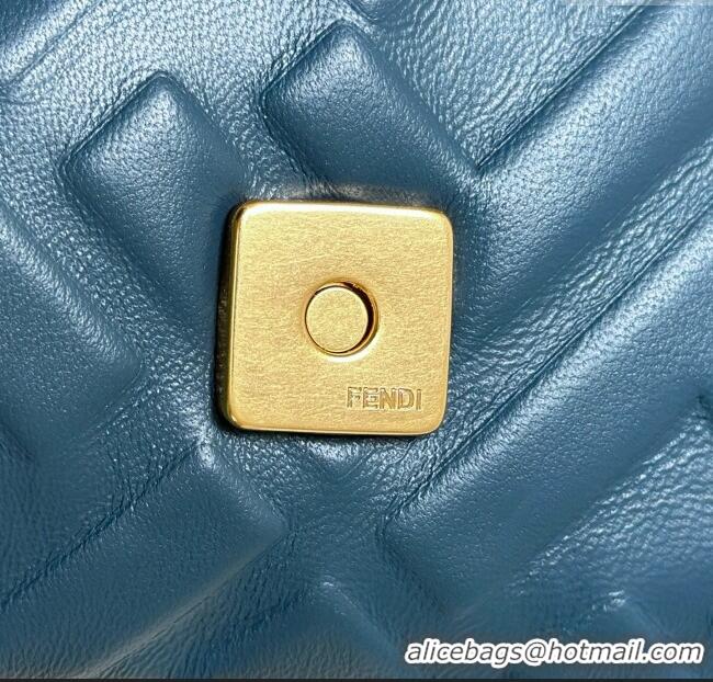 Buy Cheap Fendi Baguette Medium Nappa Leather Bag 0135M Denim Blue 2025