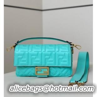 Unique Grade Fendi Baguette Medium Nappa Leather Bag 0135M Bright Blue 2025