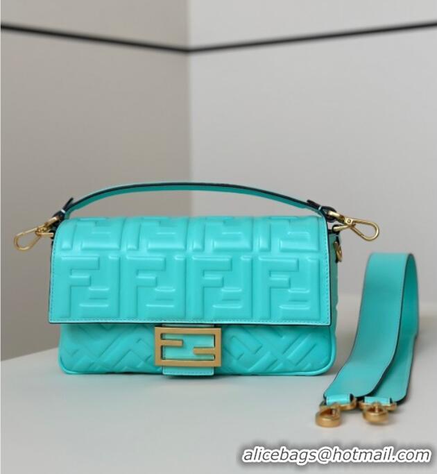 Unique Grade Fendi Baguette Medium Nappa Leather Bag 0135M Bright Blue 2025