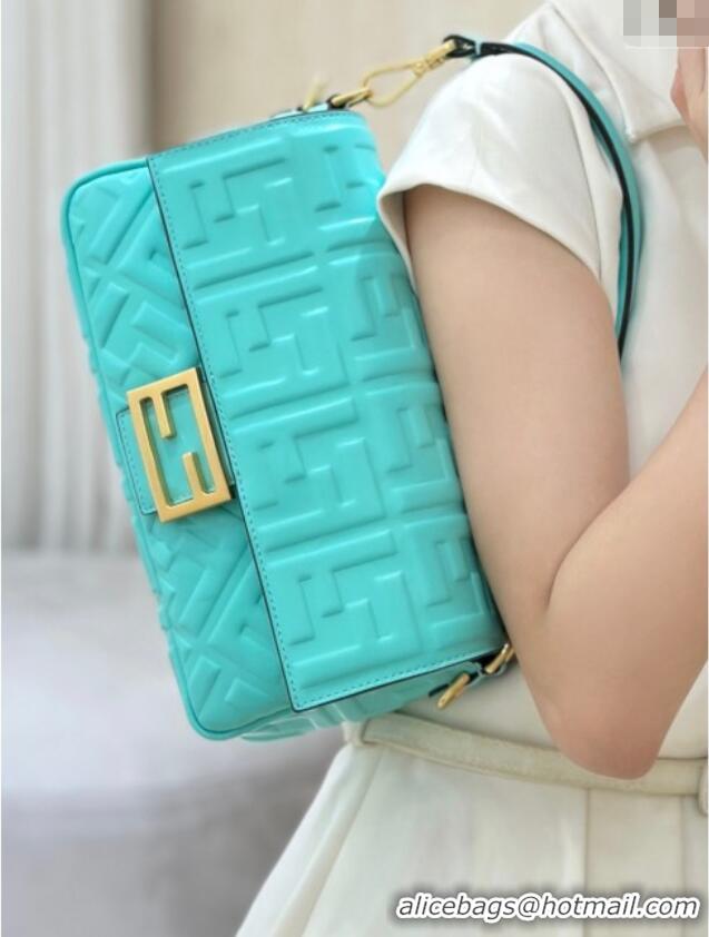 Unique Grade Fendi Baguette Medium Nappa Leather Bag 0135M Bright Blue 2025