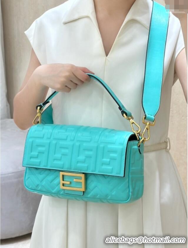 Unique Grade Fendi Baguette Medium Nappa Leather Bag 0135M Bright Blue 2025