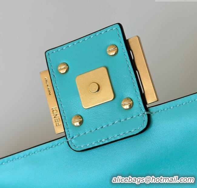 Unique Grade Fendi Baguette Medium Nappa Leather Bag 0135M Bright Blue 2025