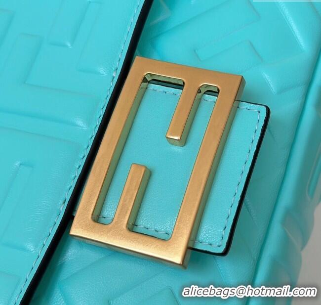 Unique Grade Fendi Baguette Medium Nappa Leather Bag 0135M Bright Blue 2025