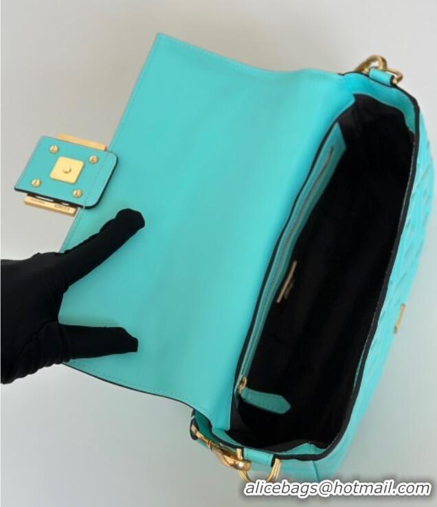 Unique Grade Fendi Baguette Medium Nappa Leather Bag 0135M Bright Blue 2025