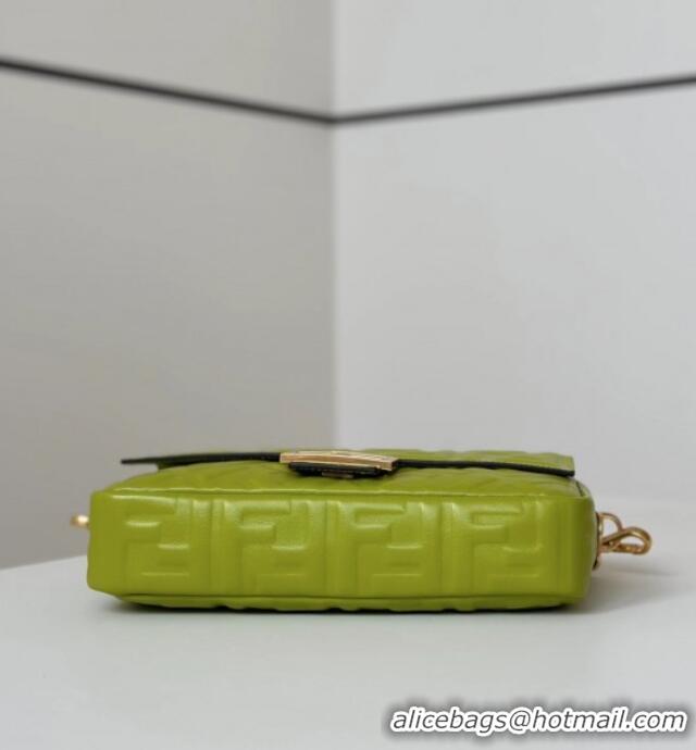 Inexpensive Fendi Baguette Medium Nappa Leather Bag 0135M Acid Green 2025