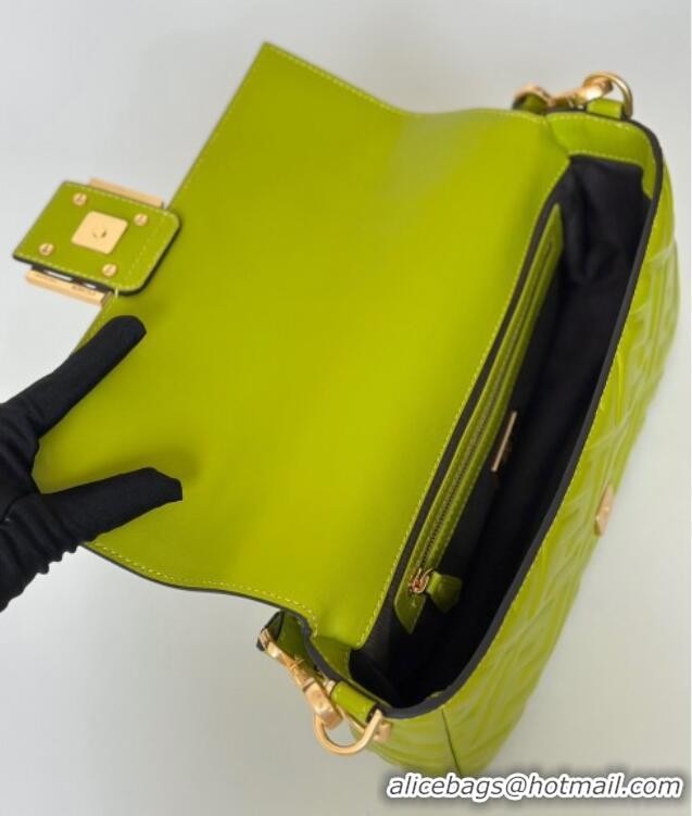 Inexpensive Fendi Baguette Medium Nappa Leather Bag 0135M Acid Green 2025